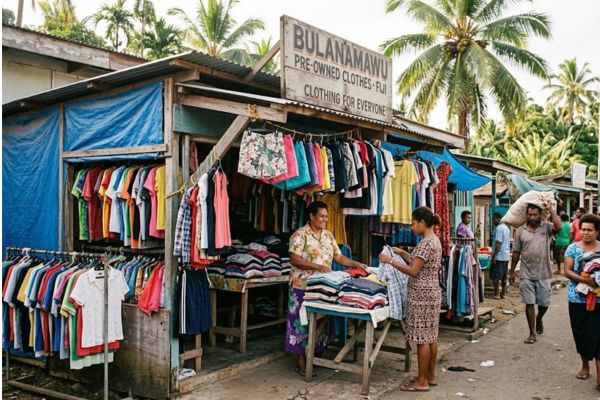 Pacific Islands Fiji Samoa Tonga PNG used clothing export